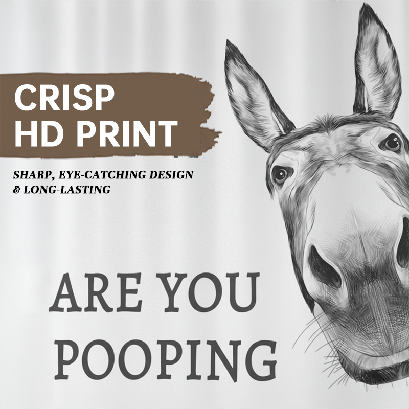 "Are You Pooping?" Donkey Shower Curtain